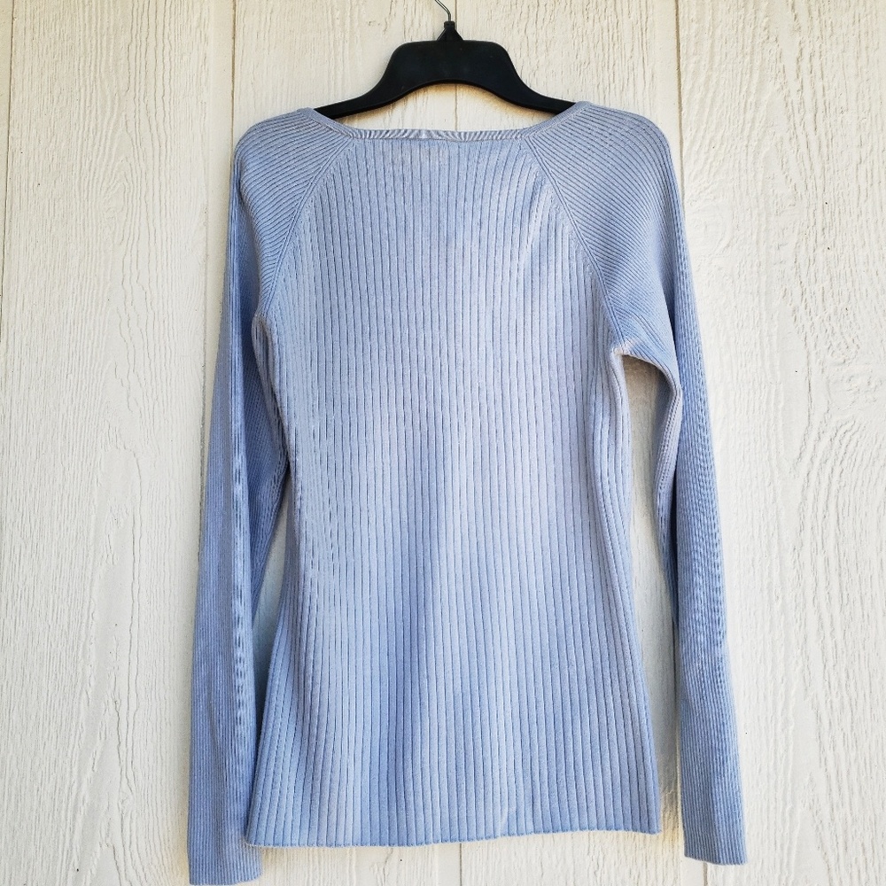 Baby Blue Ribbed Henley - Picture 2 of 8